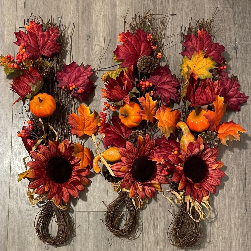 Punpkin teardrop Harvest Floral Arrangement- fall decor. Halloween.